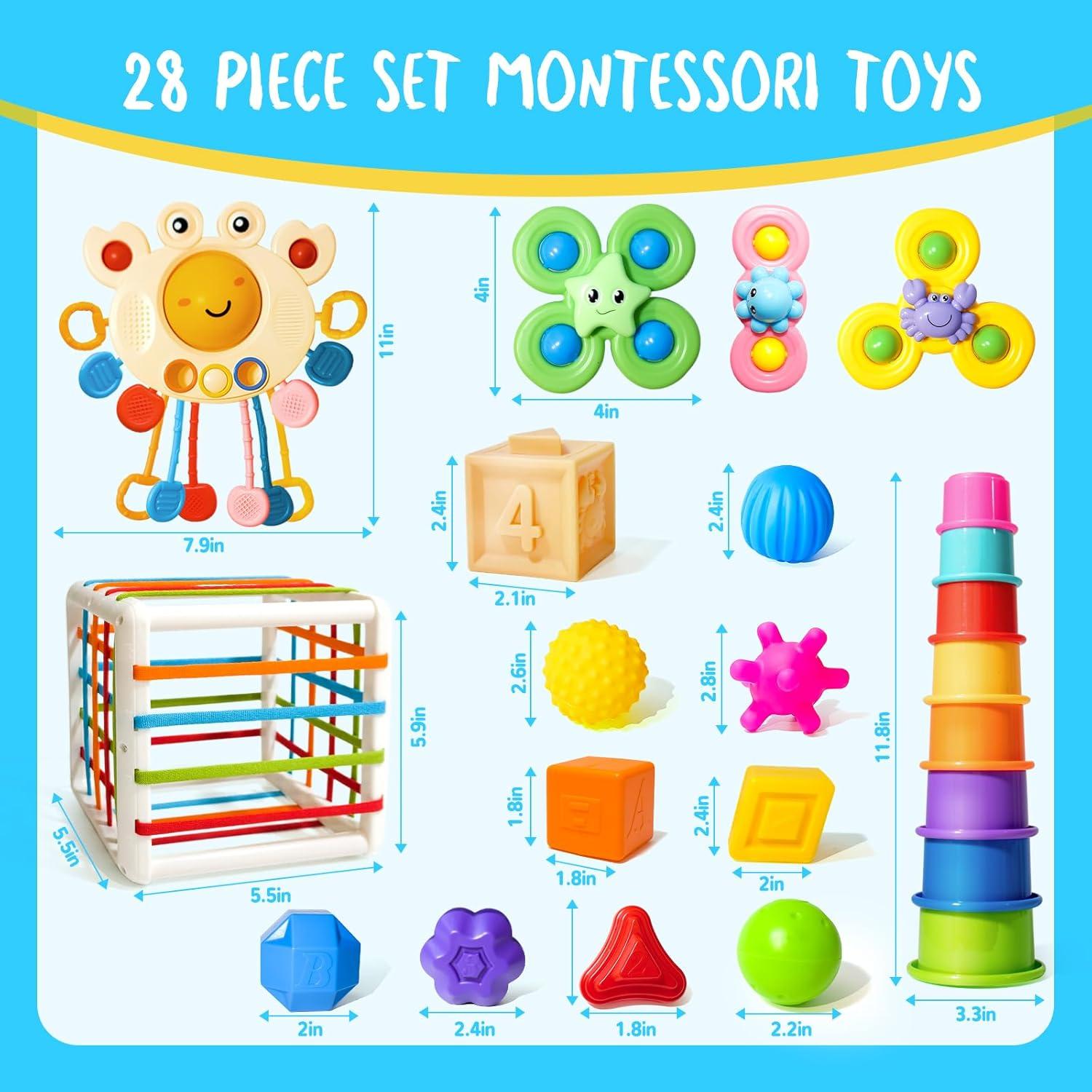 Juguetes Montessori para Bebés Smallzi 6 en 1 - Aprendizaje 0-4 Años