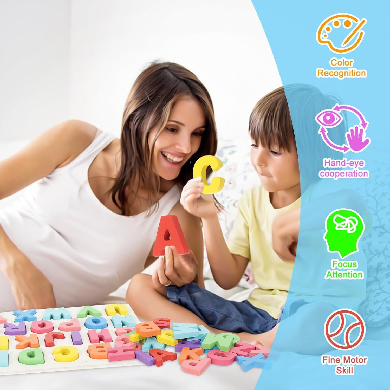 Rompecabezas de Alfabeto Kairsya de Madera para Niños 1-5 Años