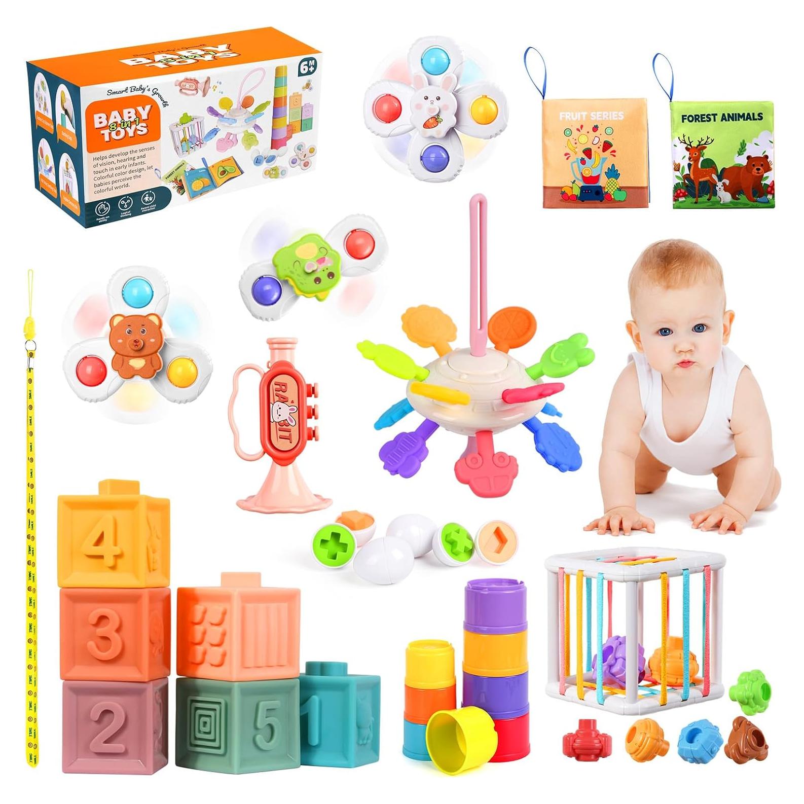 Juguetes Montessori OUWANCH 8 en 1 para Bebés 6-12 Meses