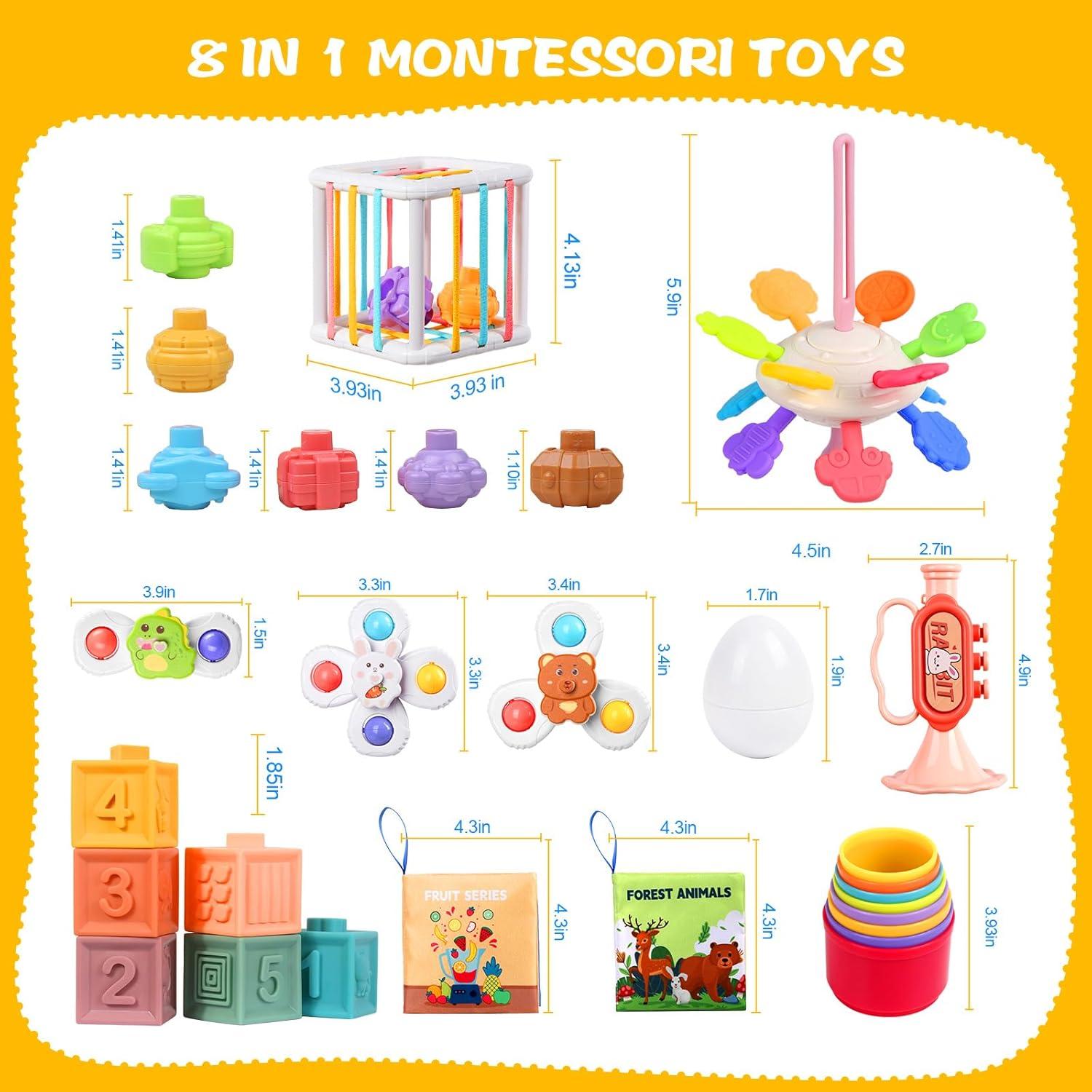Juguetes Montessori OUWANCH 8 en 1 para Bebés 6-12 Meses
