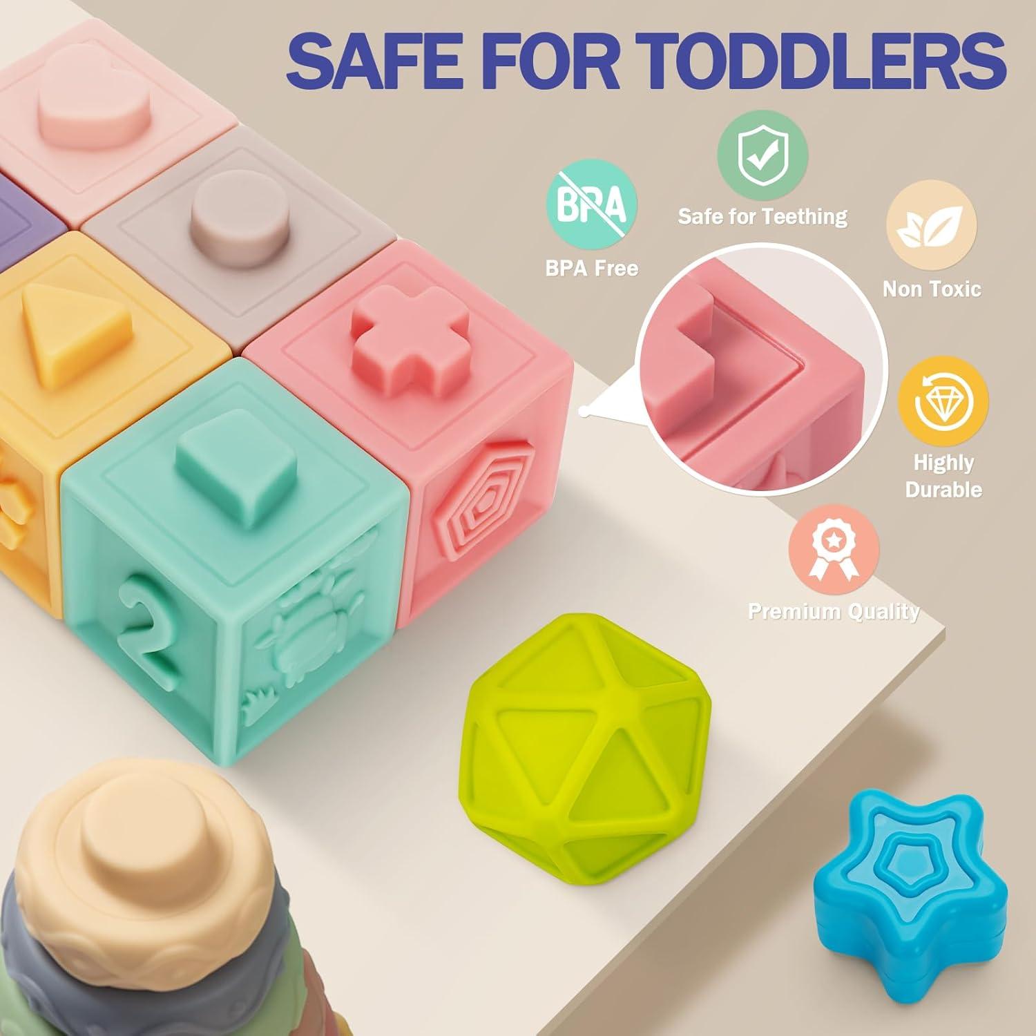 Juguetes Montessori 5 en 1 Jyusmile para Bebés 0-12 Meses