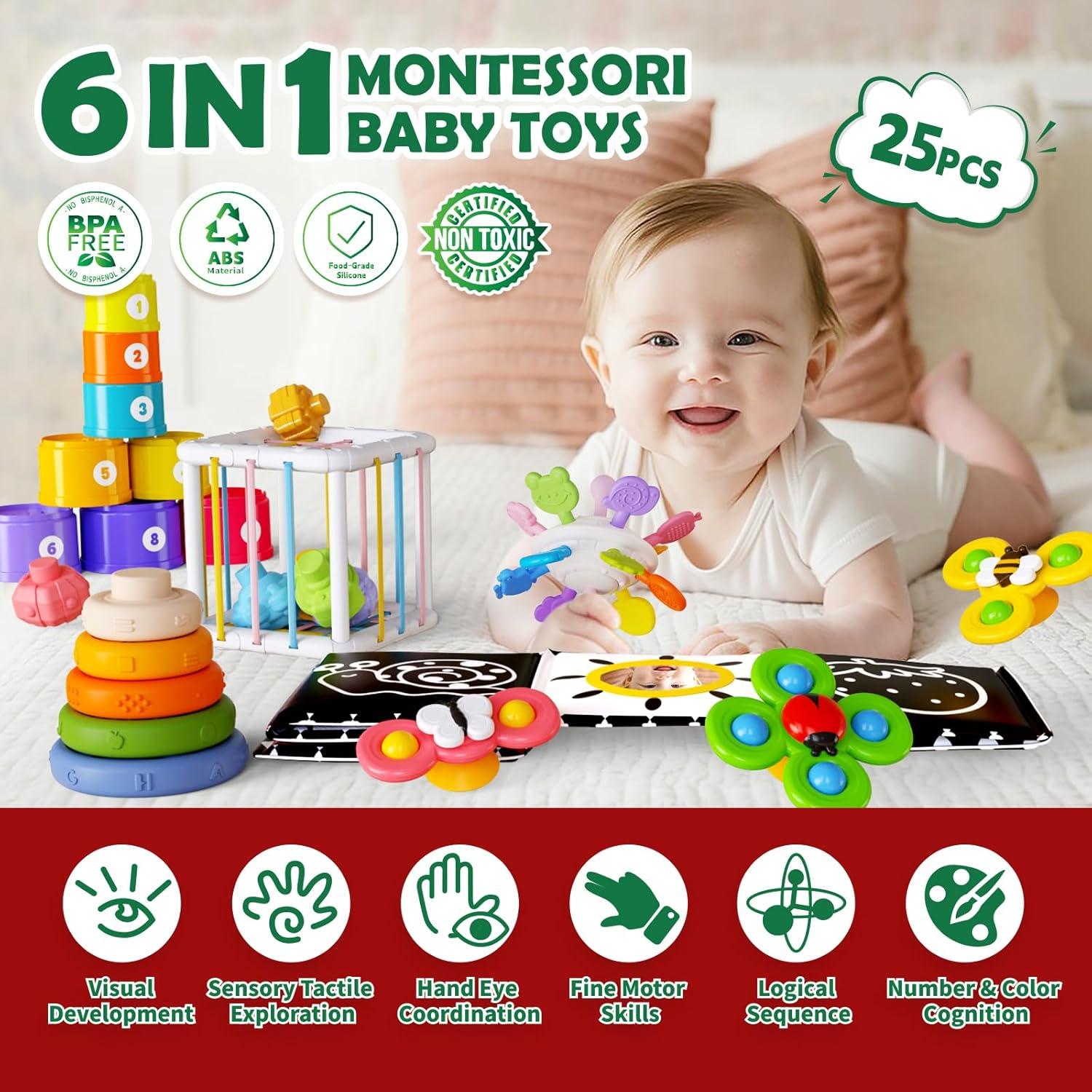 Juguete Montessori 6 en 1 FLLOBE para Bebés 6-36 Meses