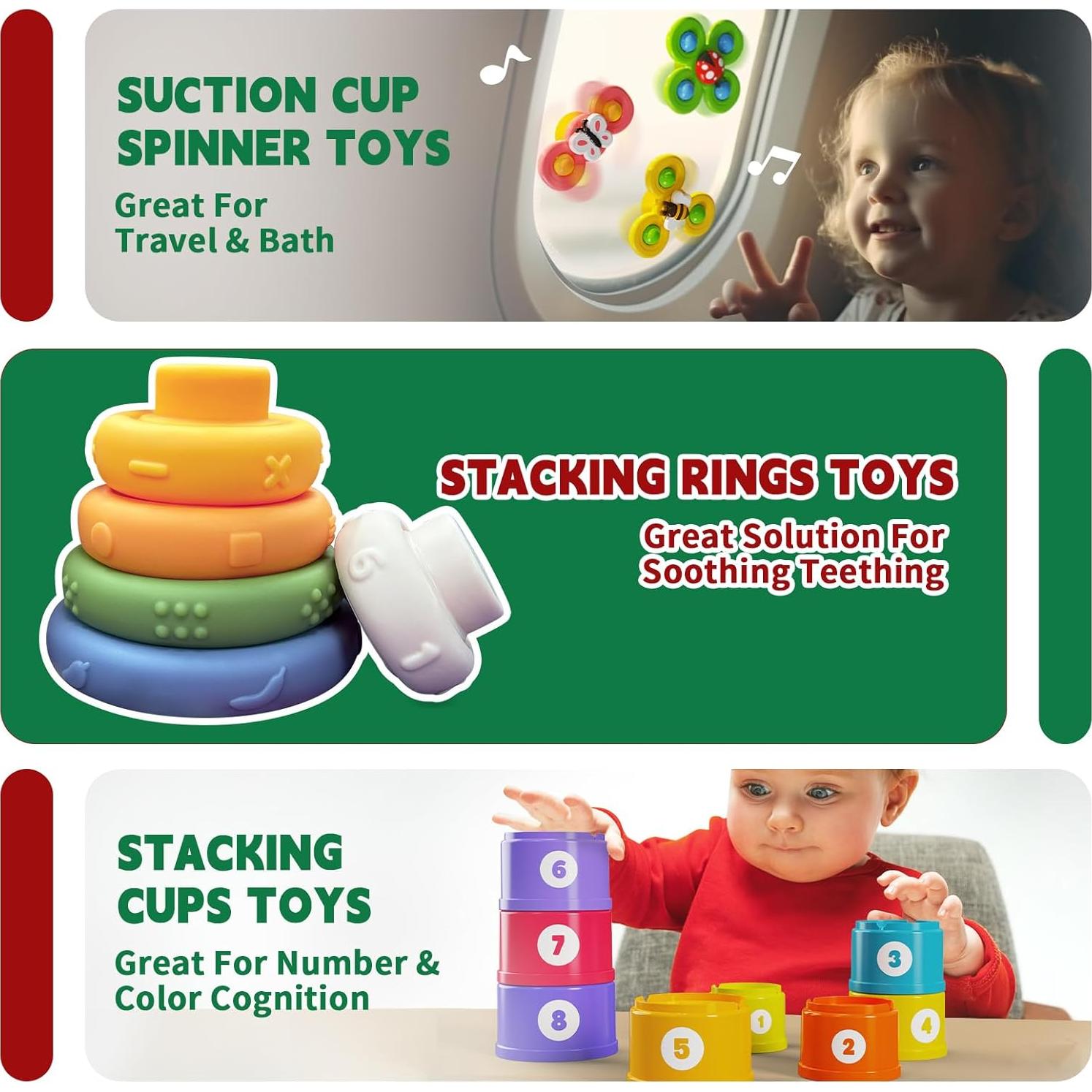 Juguete Montessori 6 en 1 FLLOBE para Bebés 6-36 Meses