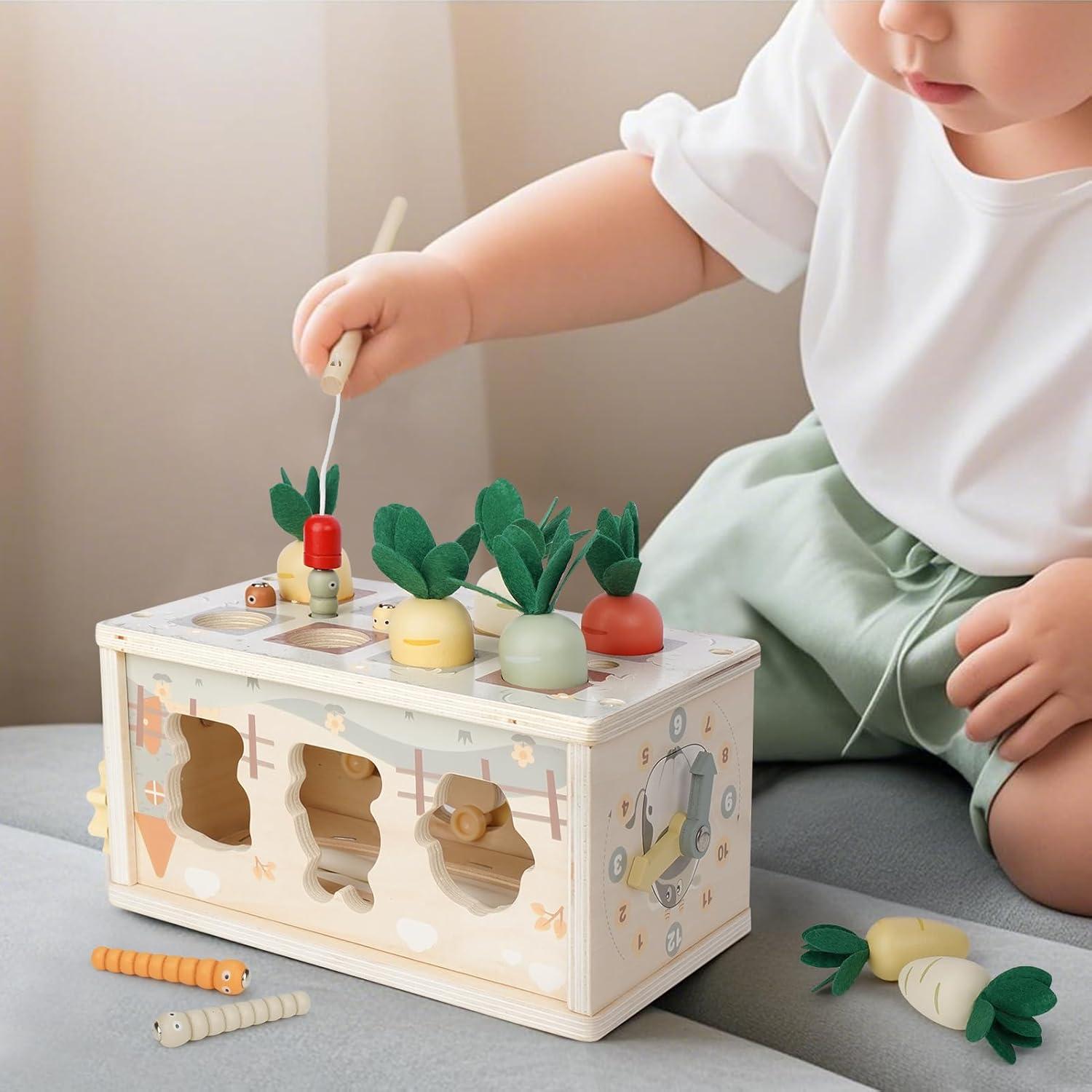 Caja de Tejidos Sensorial DINORUN para Bebés 18 Meses