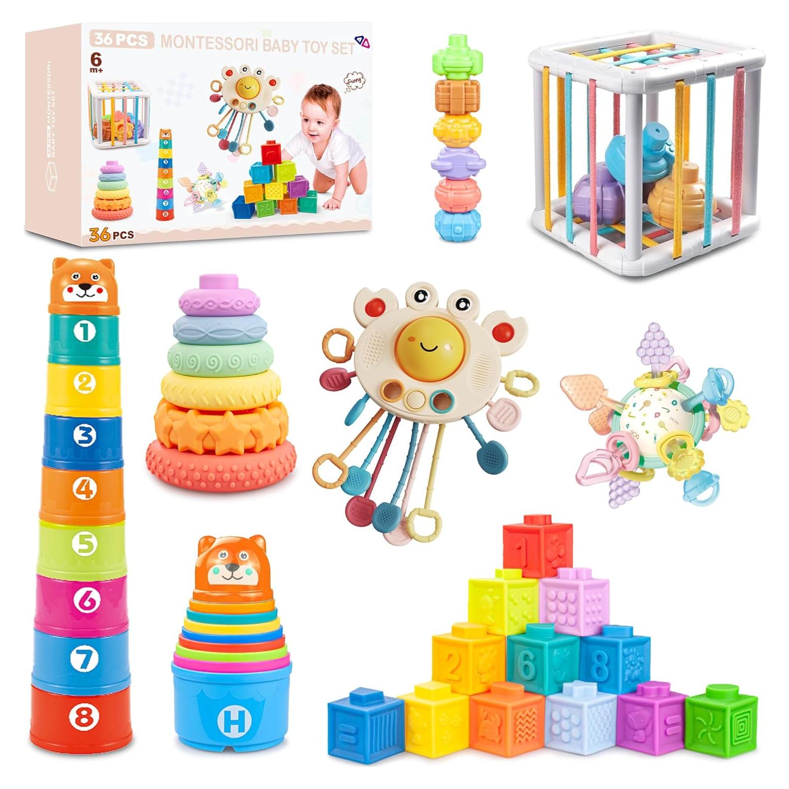 Juguetes Montessori 6 en 1 FENG LING para Bebés 6-12 Meses