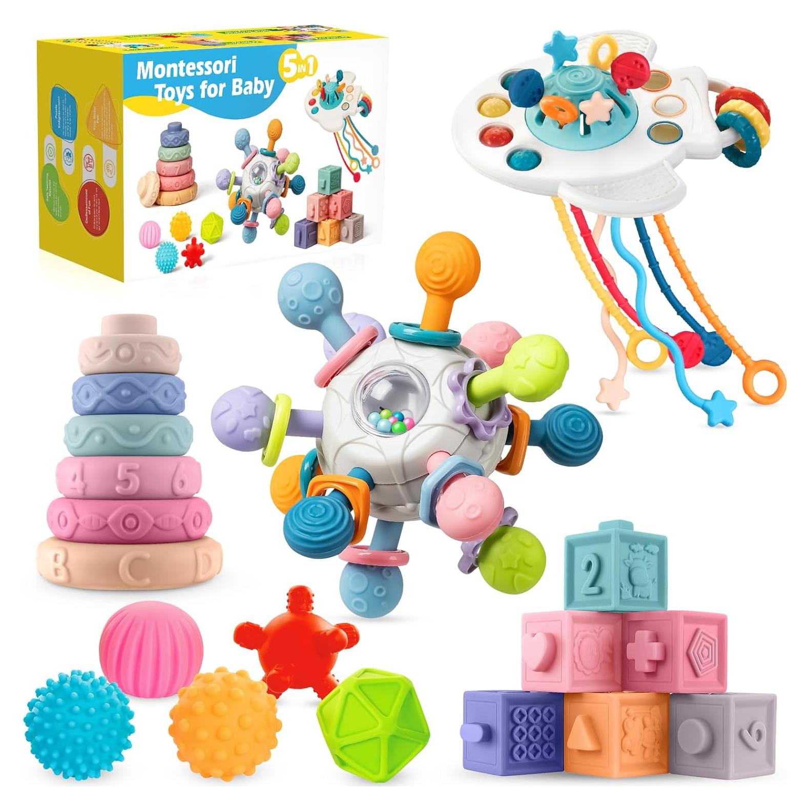 Juguetes Montessori para Bebés SpringFlower 5 en 1 0-12 Meses