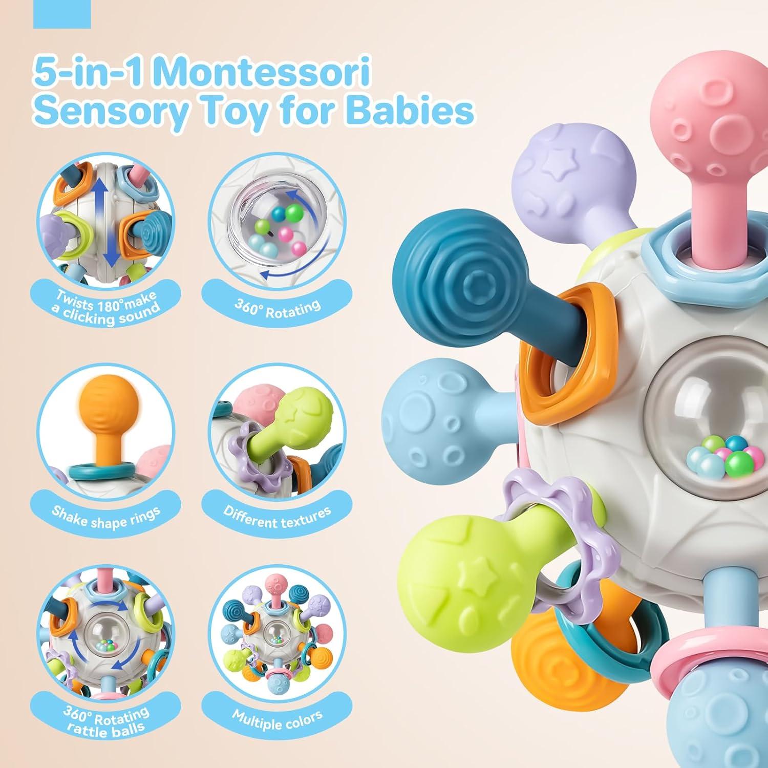 Juguetes Montessori para Bebés SpringFlower 5 en 1 0-12 Meses