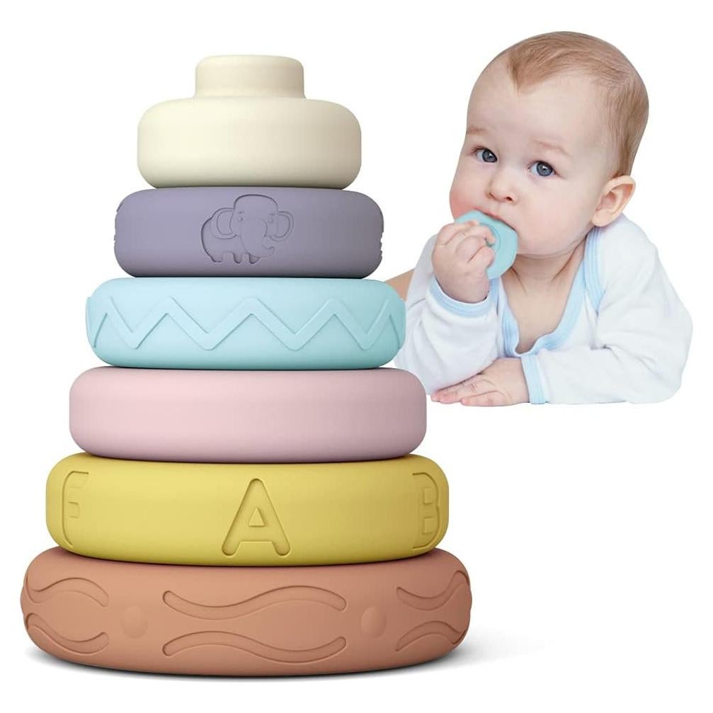 Juguete Apilable Suave Tudou 6 Piezas para Bebés 6 Meses