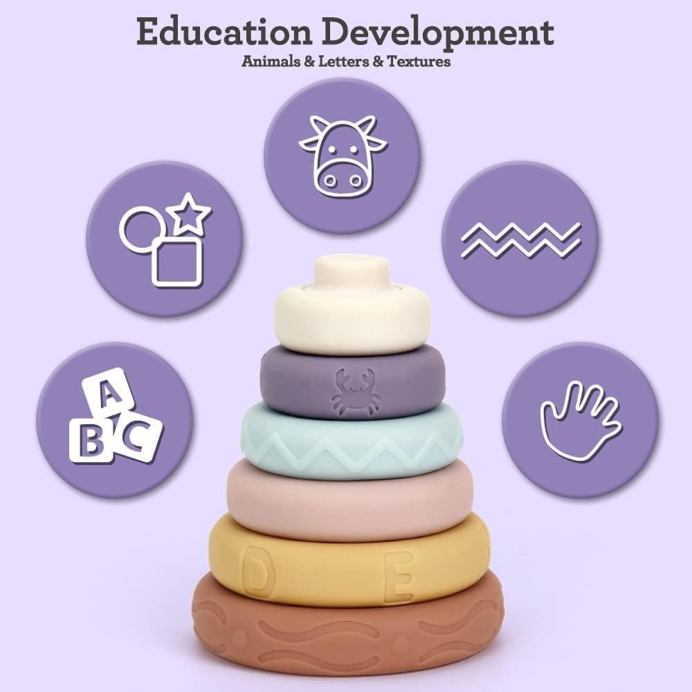 Juguete Apilable Suave Tudou 6 Piezas para Bebés 6 Meses