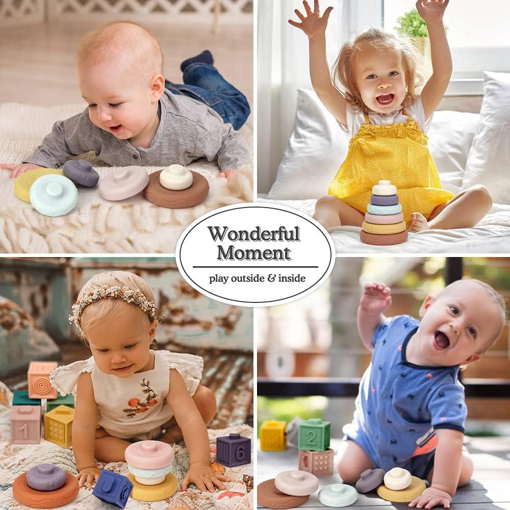 Juguete Apilable Suave Tudou 6 Piezas para Bebés 6 Meses