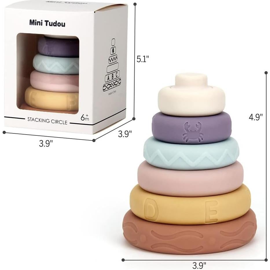 Juguete Apilable Suave Tudou 6 Piezas para Bebés 6 Meses