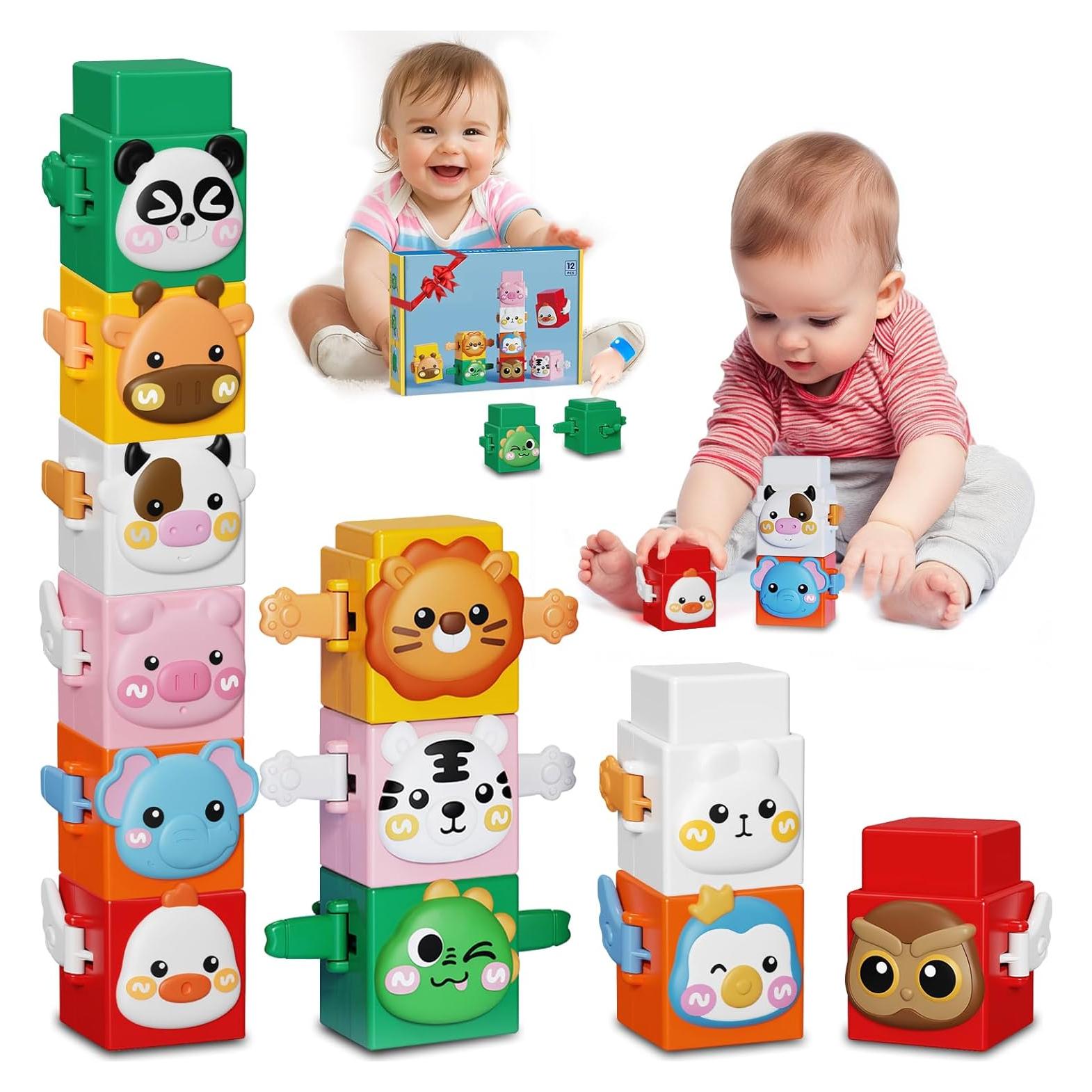 Juego de 12 Juguetes Apilables Animales BLNOS 1-4 Años