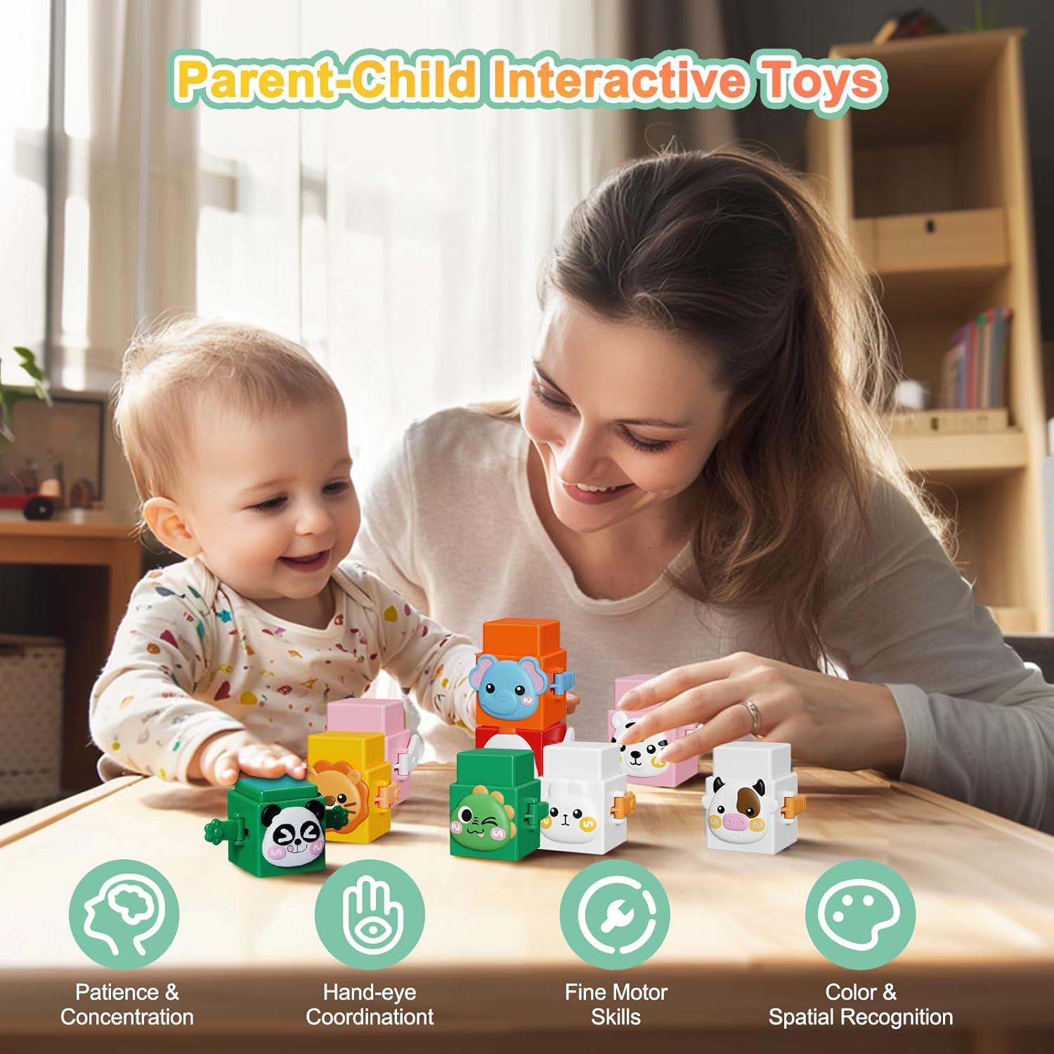 Juego de 12 Juguetes Apilables Animales BLNOS 1-4 Años