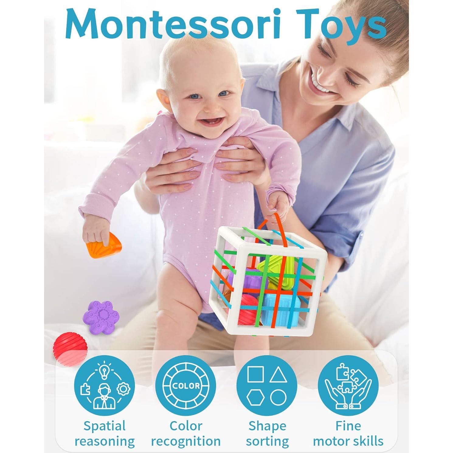 Cubo de Actividad Sensorial Montessori kecristv para Niños 1-2 Años