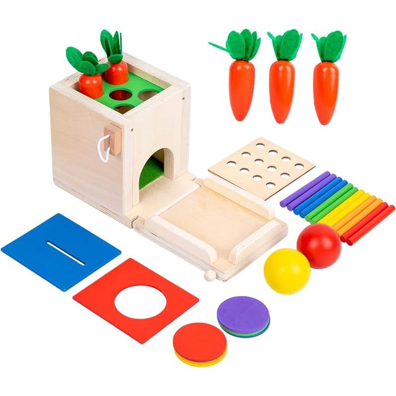 Kit de Bloques de Madera Geométricos EduLand Montessori 4 en 1