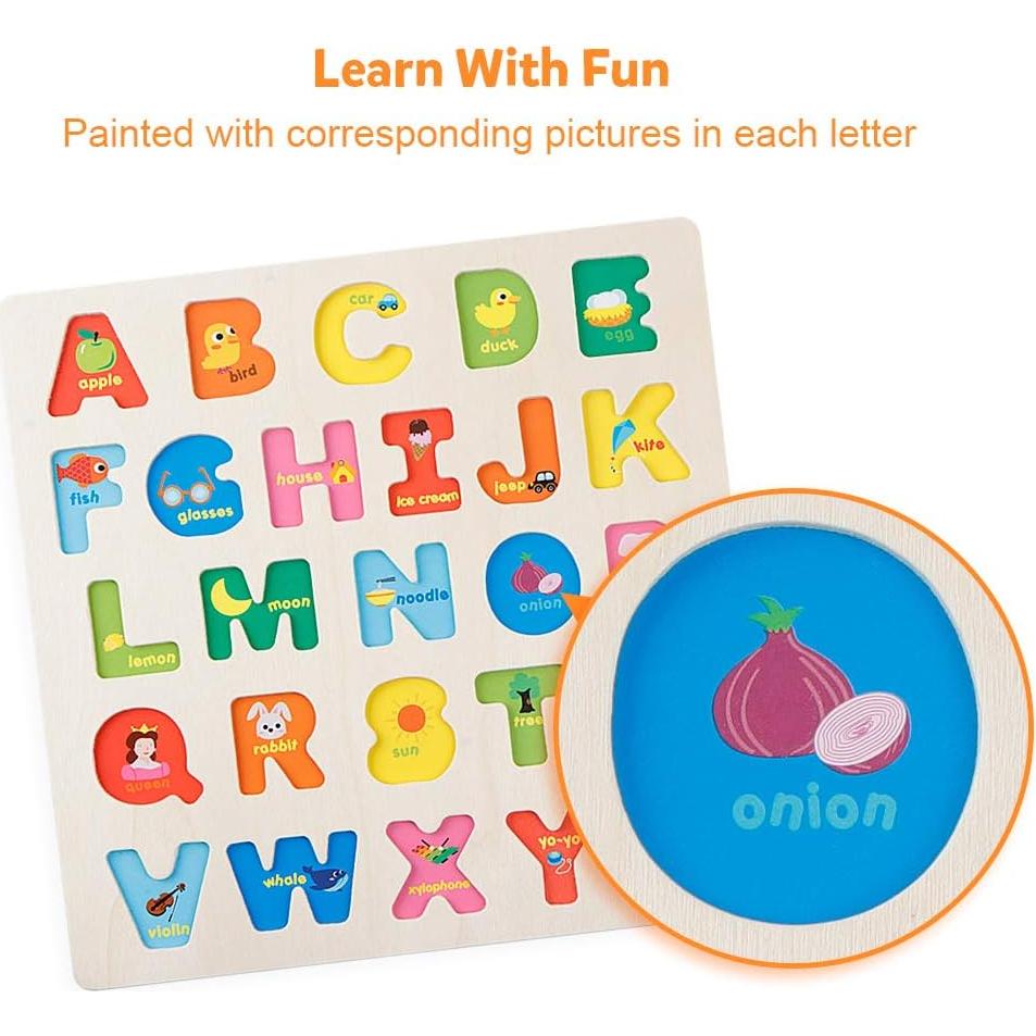 Rompecabezas de Alfabeto de Madera Coogam 30.5x30.5 cm