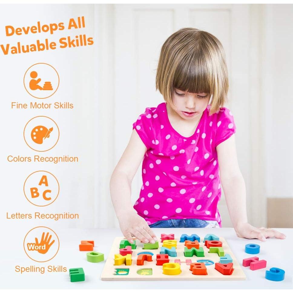 Rompecabezas de Alfabeto de Madera Coogam 30.5x30.5 cm