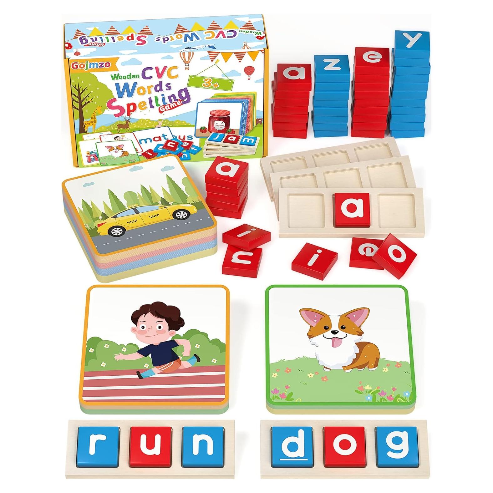 Juego de Ortografía CVC de Madera Gojmzo para Niños 3-6 Años