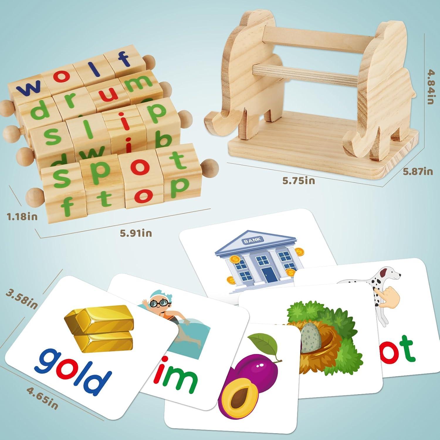Juguete Educativo Montessori ShyLizard Bloques de Lectura Madera