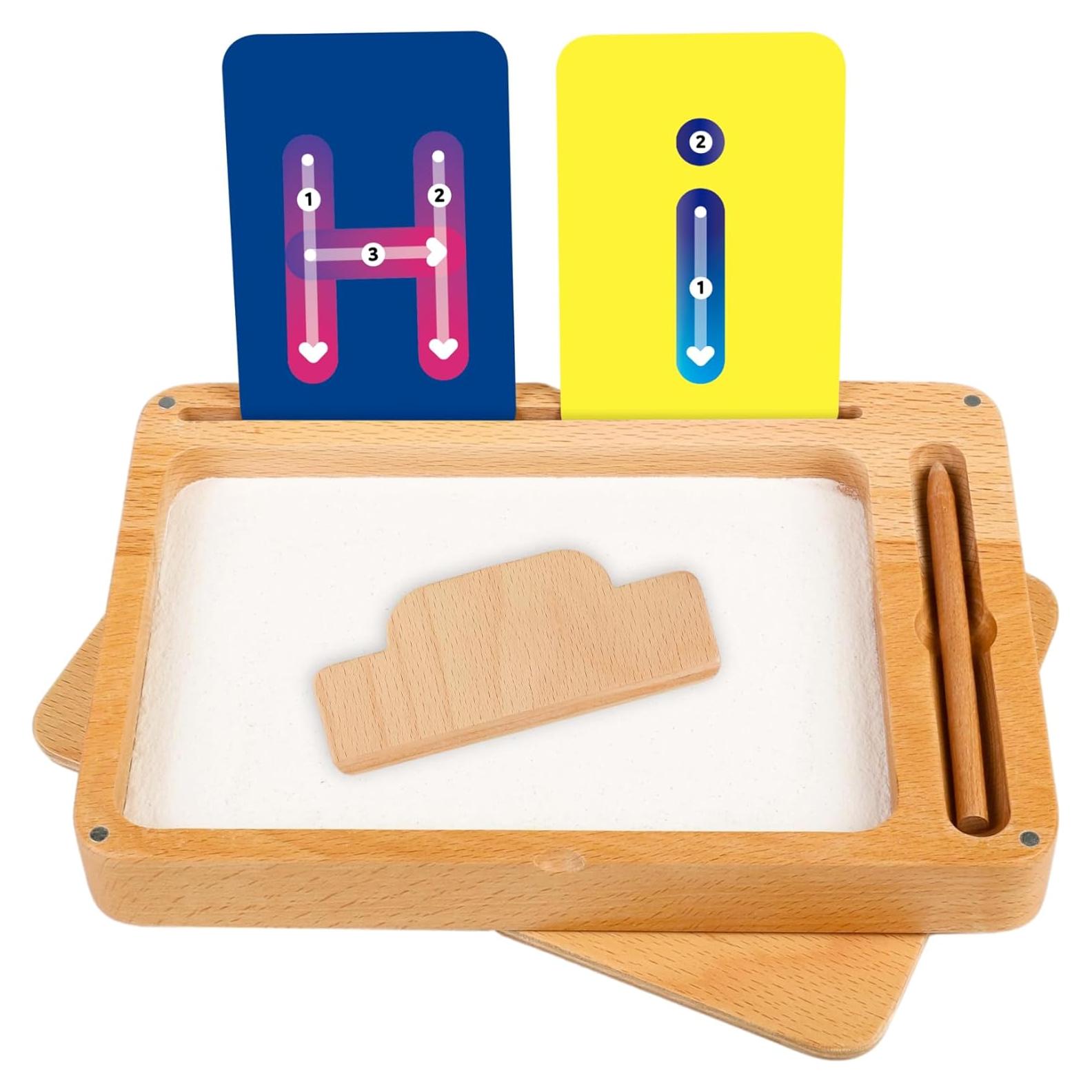 Bandeja de Arena Montessori Blue Ginkgo - Madera Premium 24.9x17cm