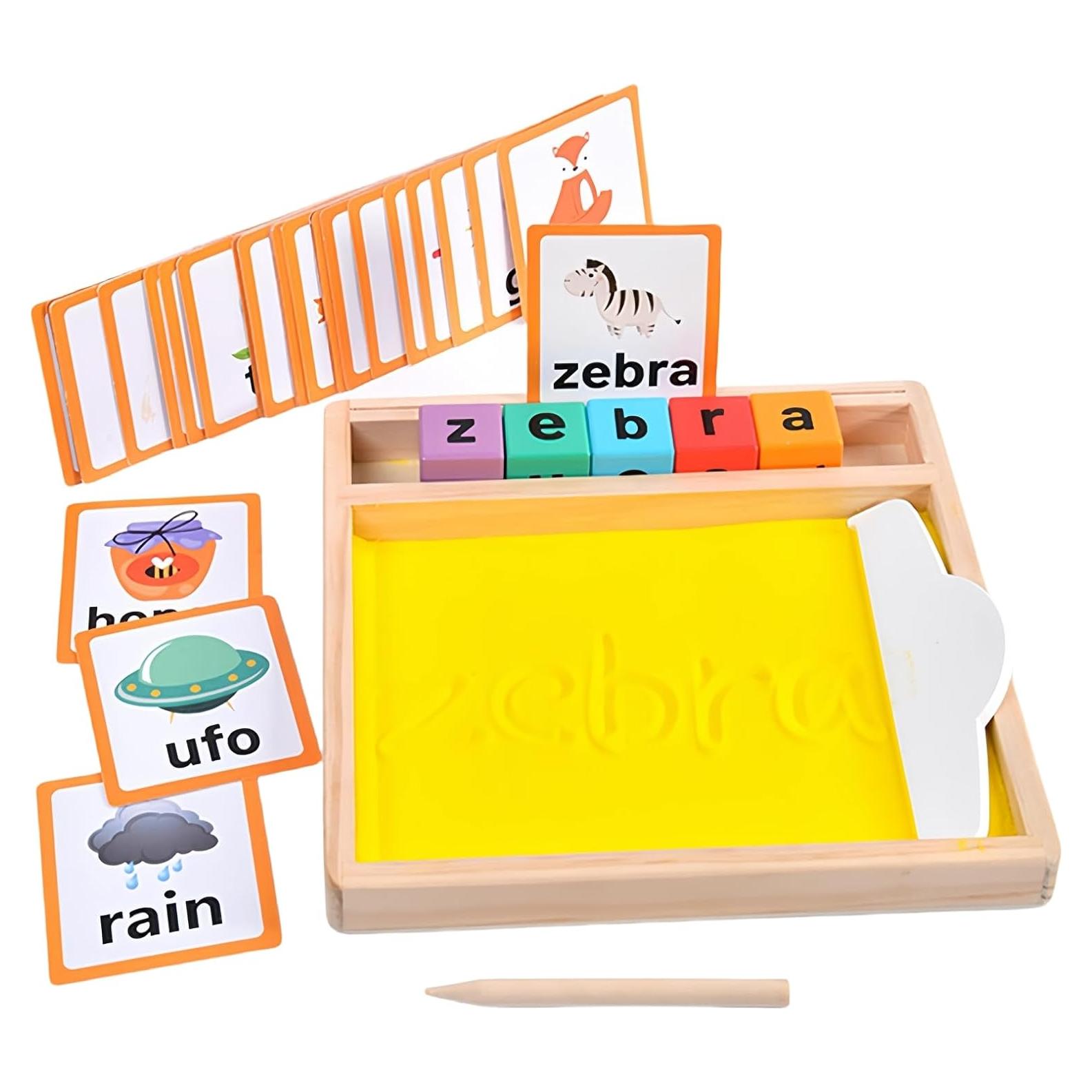 Bandeja de Arena de Madera Montessori - Juguete Educativo 23x23 cm