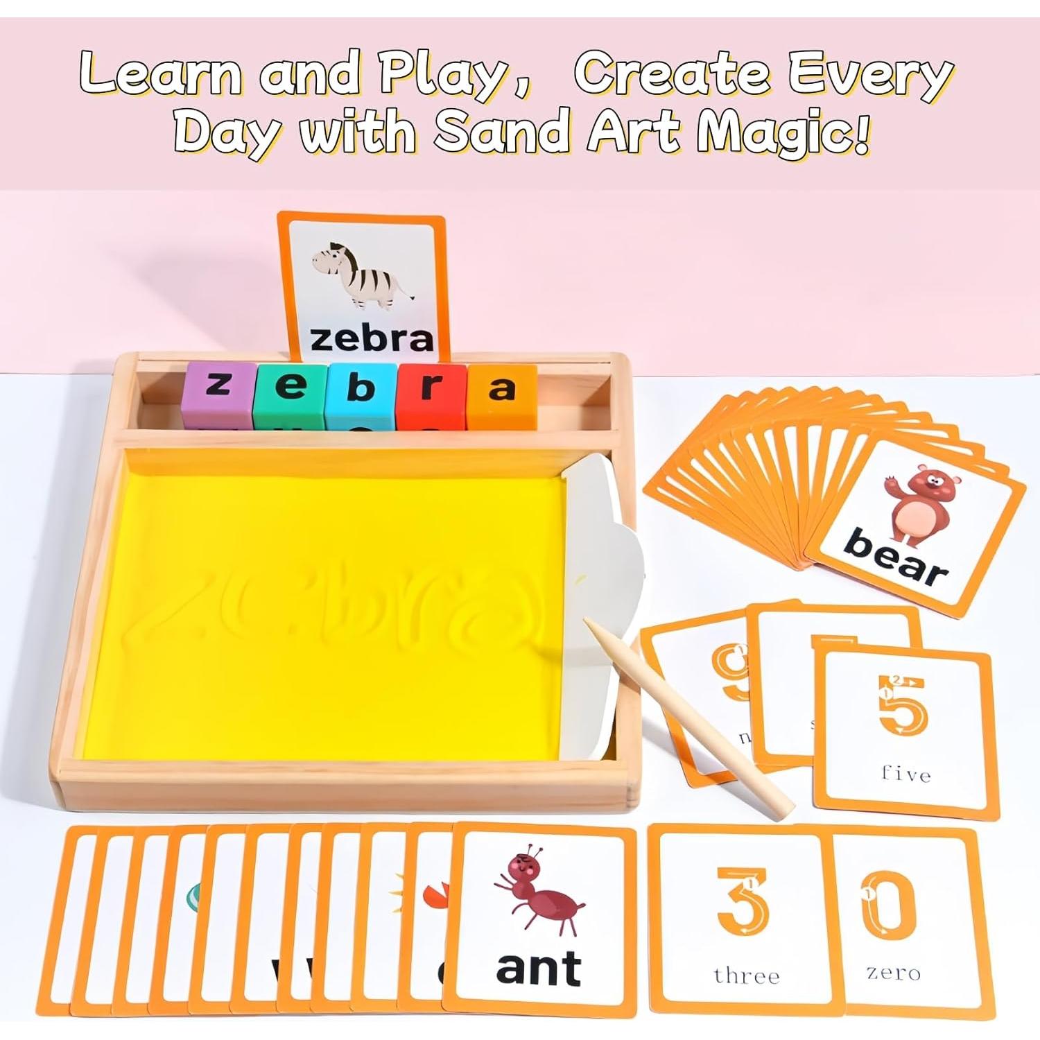 Bandeja de Arena de Madera Montessori - Juguete Educativo 23x23 cm