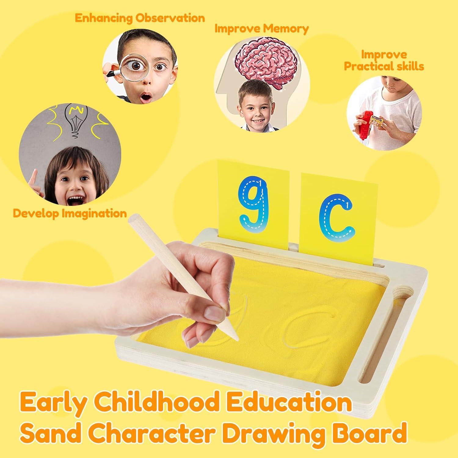 Bandeja de Arena Montessori de Madera para Niños 22.5x18cm