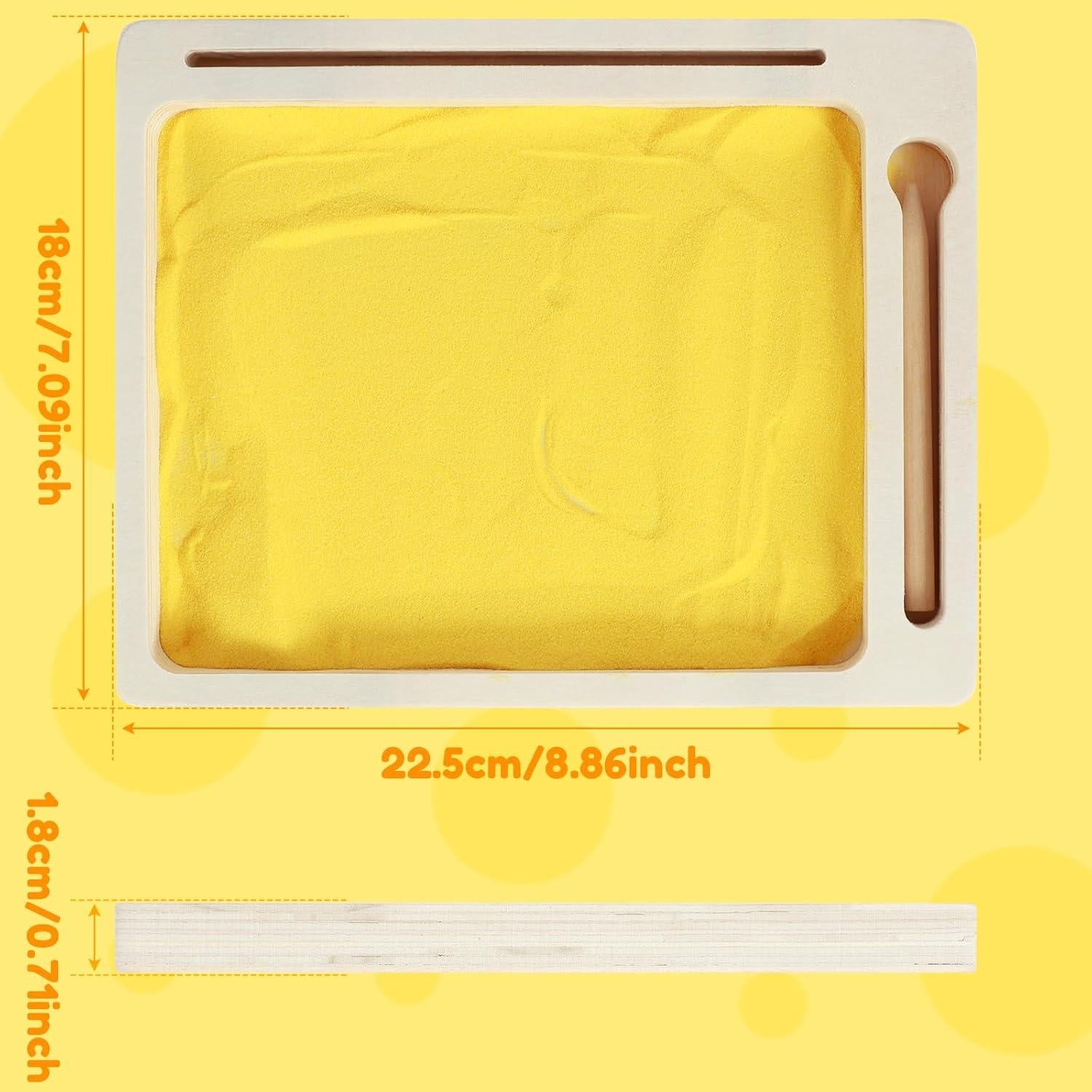 Bandeja de Arena Montessori de Madera para Niños 22.5x18cm