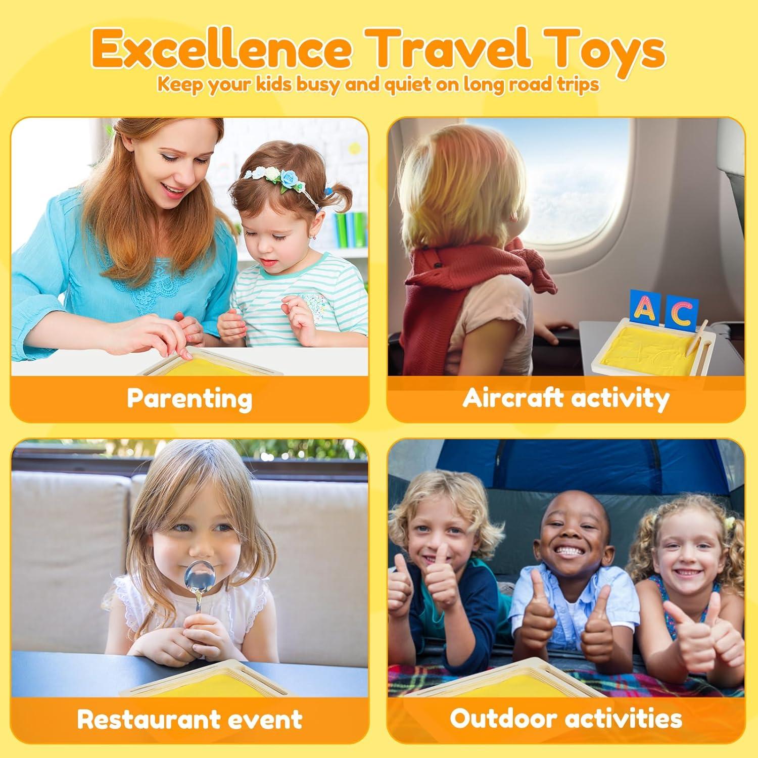 Bandeja de Arena Montessori de Madera para Niños 22.5x18cm