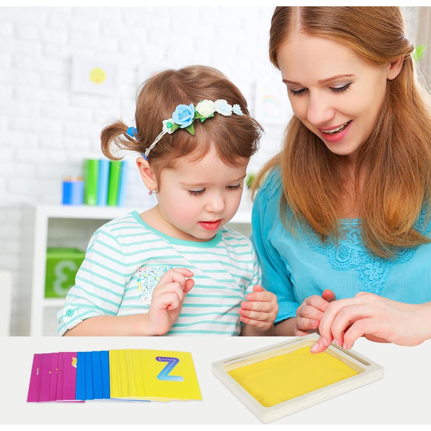 Bandeja de Arena Montessori de Madera para Niños 22.5x18cm