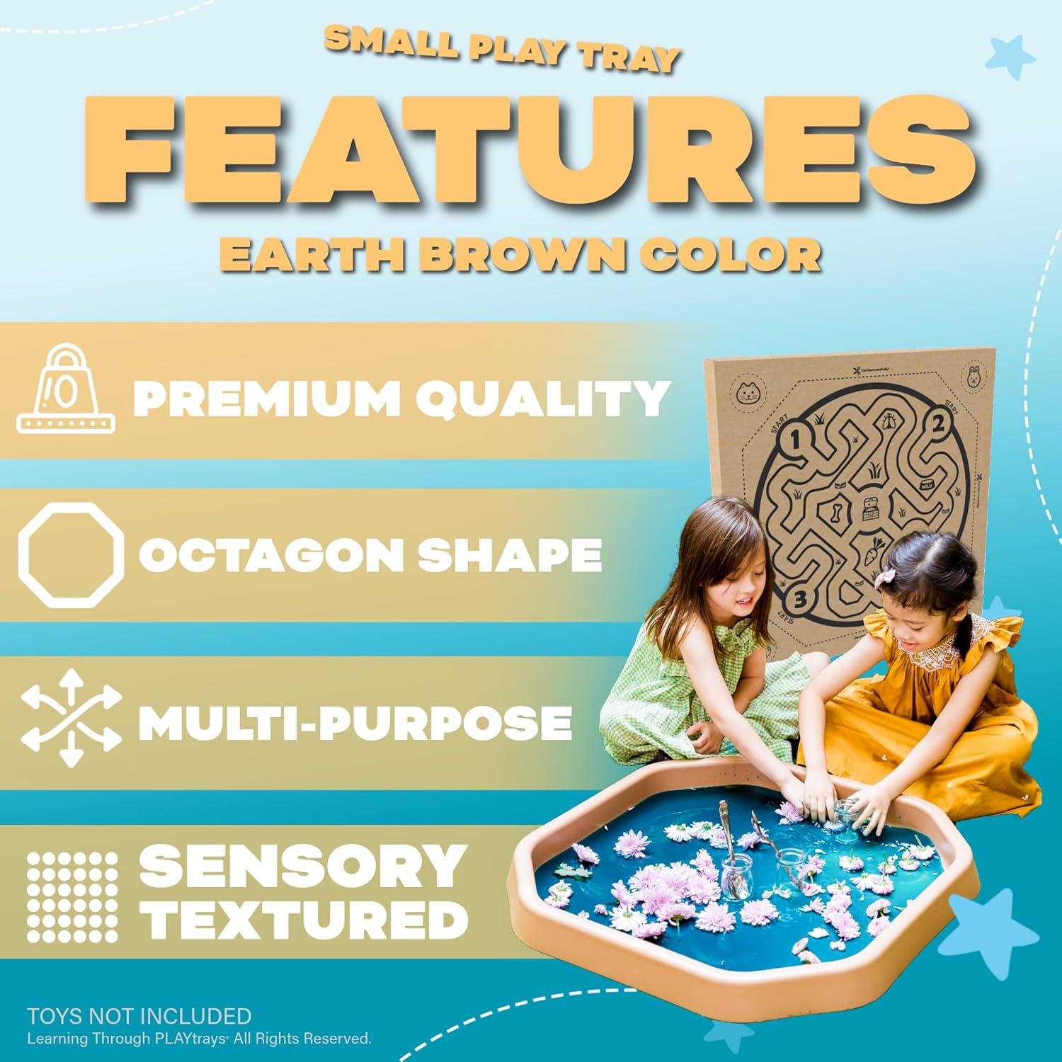 Bandeja Sensorial Tuff Marrón Pequeña 89.9x89.9cm para Niños