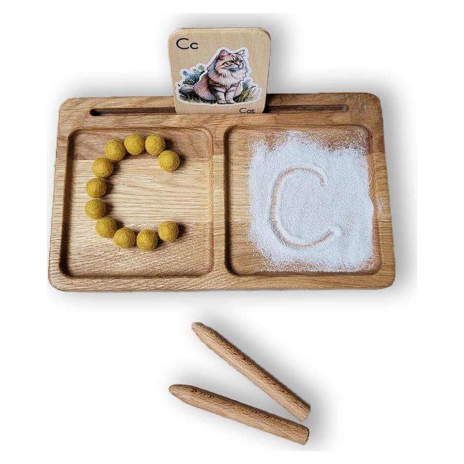 Bandeja de Aprendizaje Montessori de Madera 15x25cm