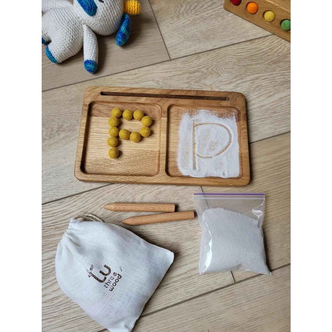 Bandeja de Aprendizaje Montessori de Madera 15x25cm
