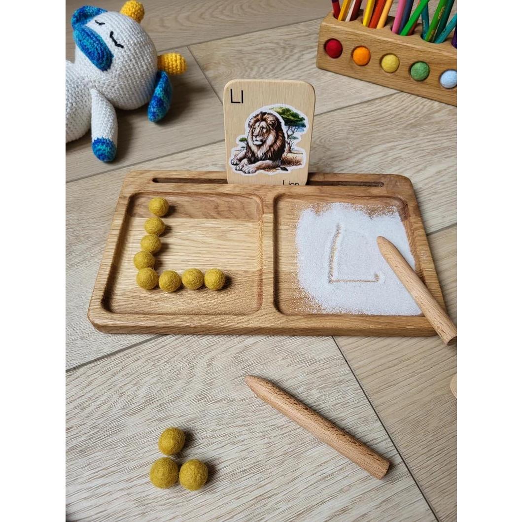 Bandeja de Aprendizaje Montessori de Madera 15x25cm