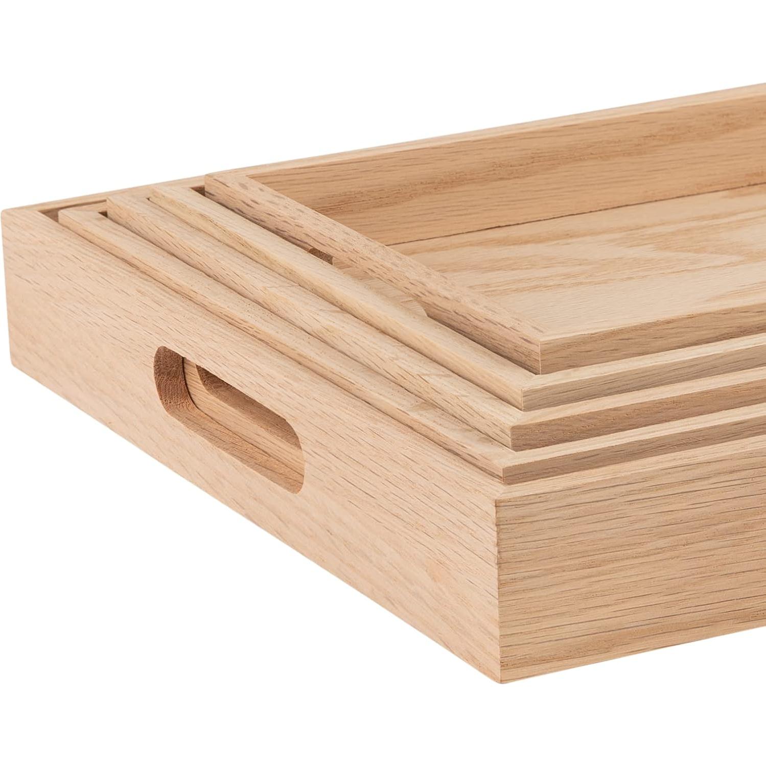 Bandejas de Madera Hammont - Juego de 5 Piezas de Roble