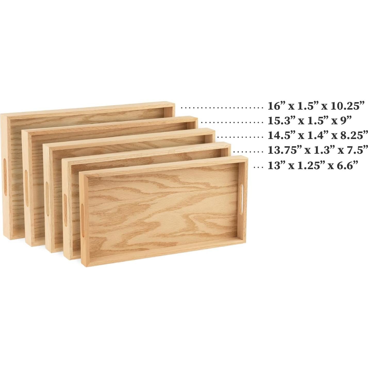 Bandejas de Madera Hammont - Juego de 5 Piezas de Roble