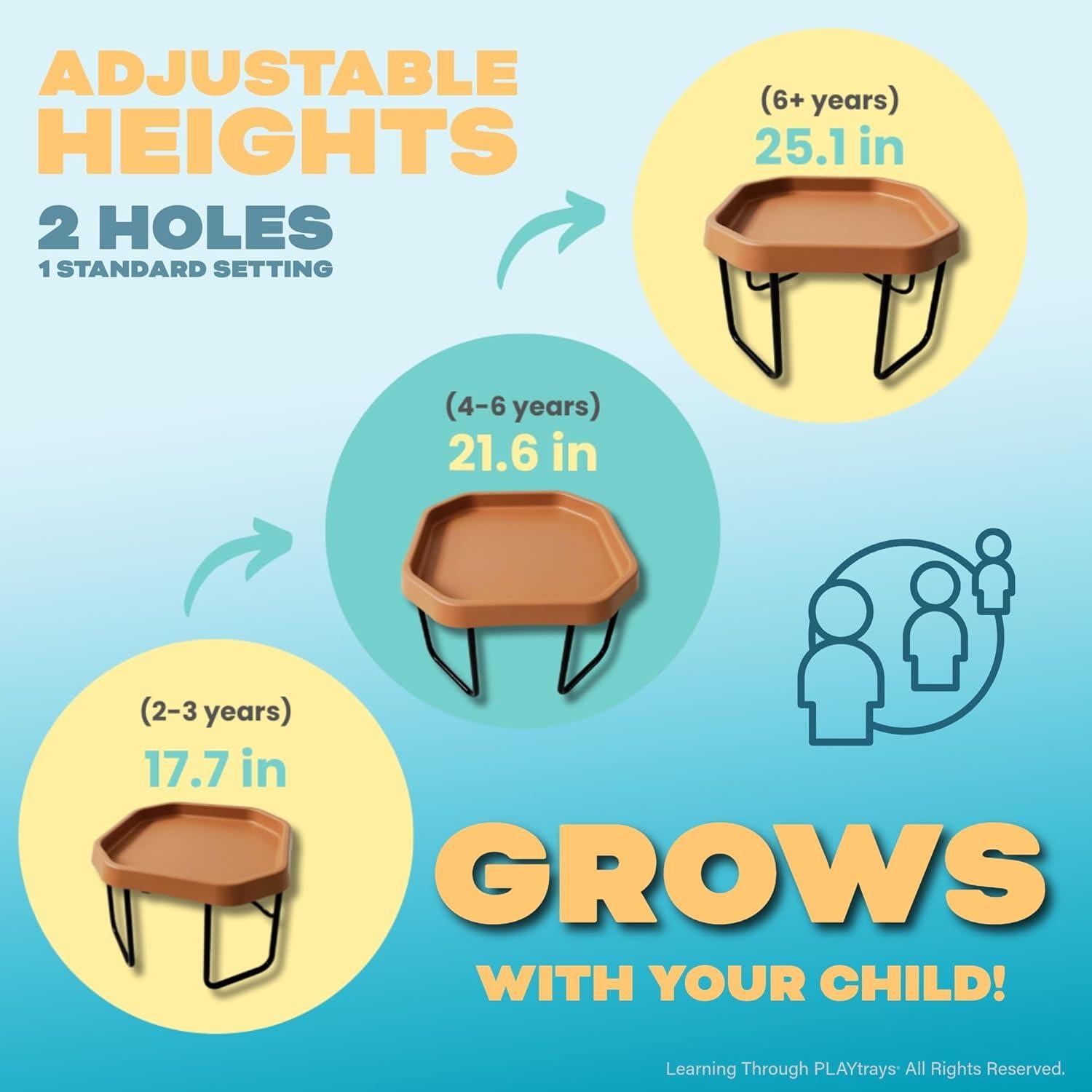 Bandeja Tuff Marrón Pequeña + Soporte Ajustable para Juego Sensorial