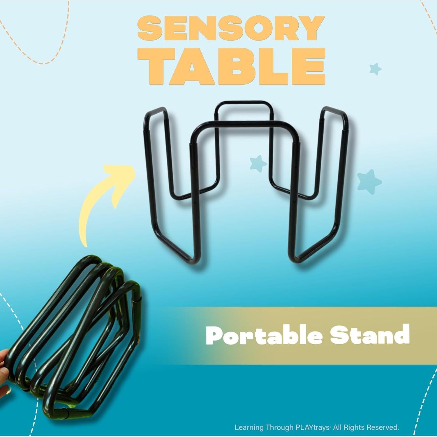 Bandeja Tuff Marrón Pequeña + Soporte Ajustable para Juego Sensorial