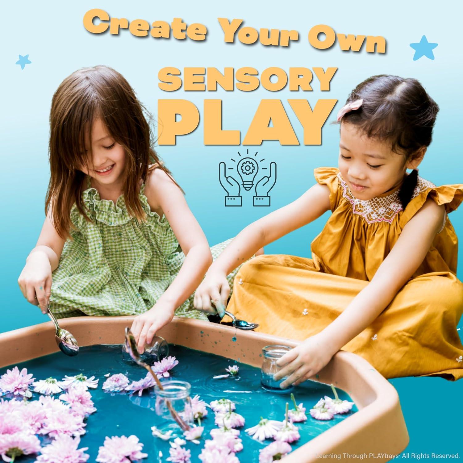 Bandeja Tuff Marrón Pequeña + Soporte Ajustable para Juego Sensorial