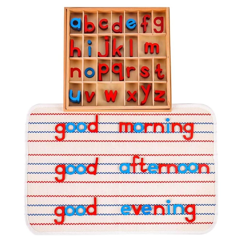 Alfabeto Móvil Montessori Kghios con Caja y Alfombra Grande