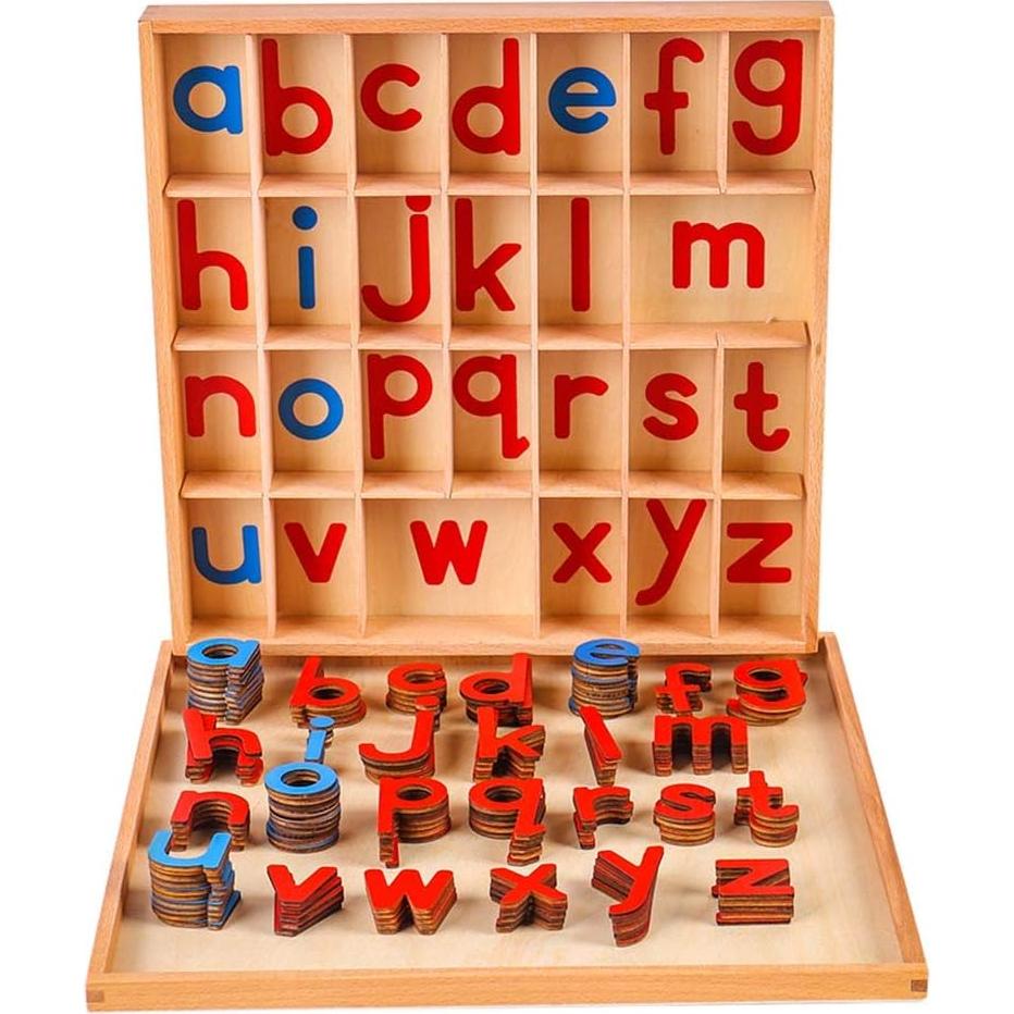 Alfabeto Móvil Montessori Kghios con Caja y Alfombra Grande