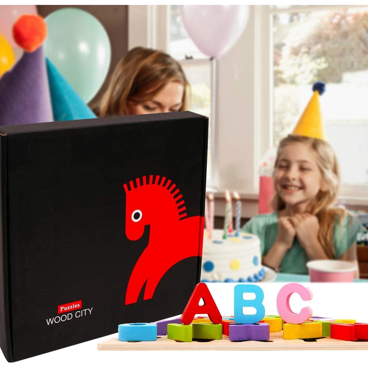 Rompecabezas de Alfabeto de Madera WOOD CITY para Niños