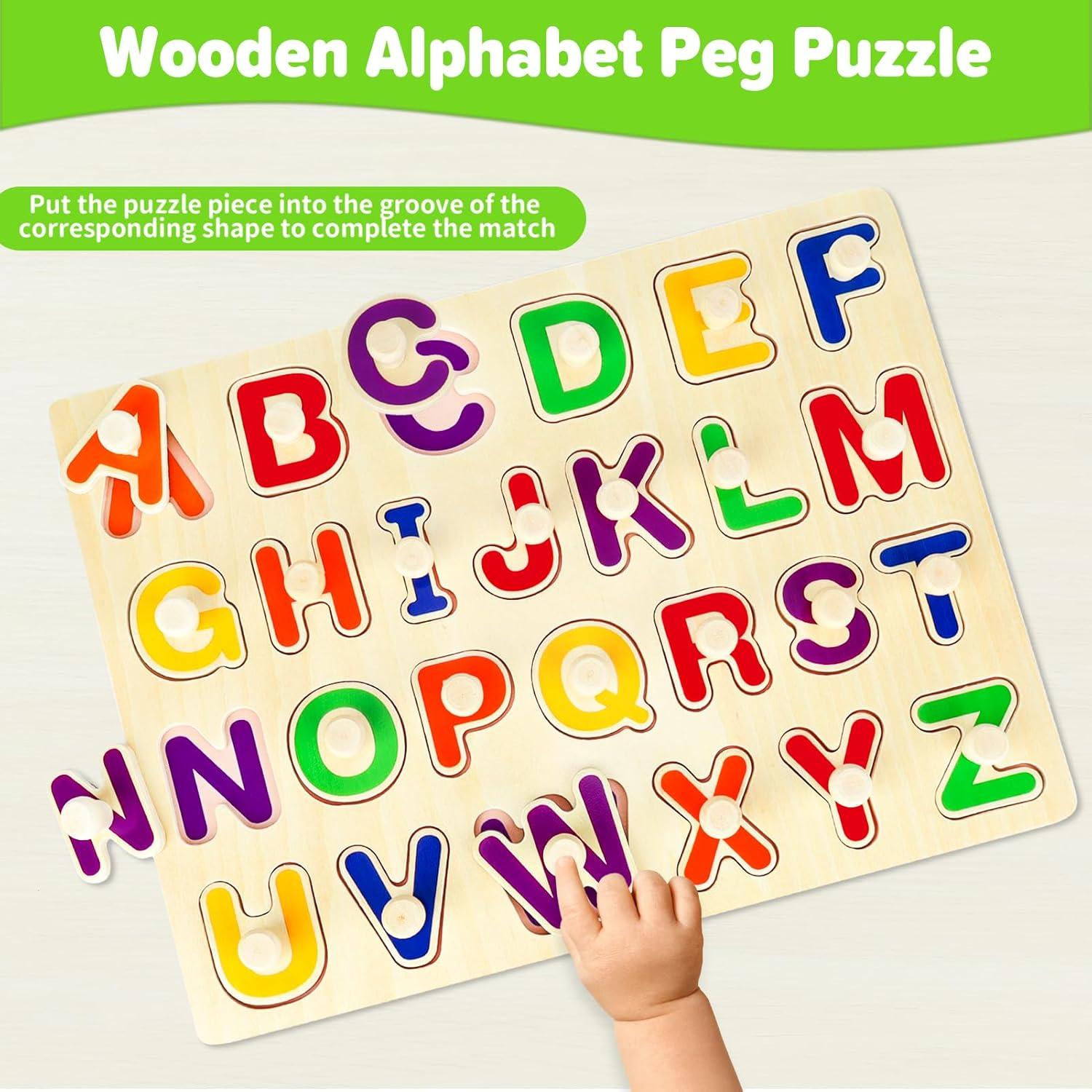 Rompecabezas de Alfabeto de Madera Jumlys para Niños 1-3 Años