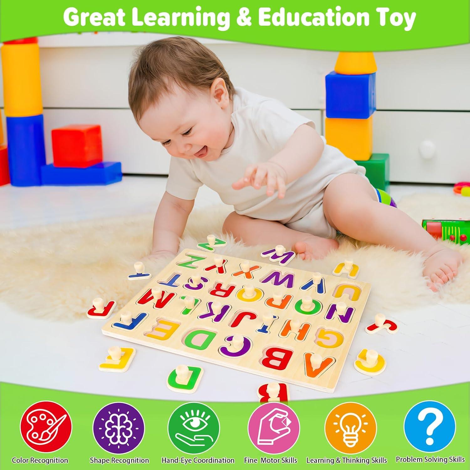 Rompecabezas de Alfabeto de Madera Jumlys para Niños 1-3 Años