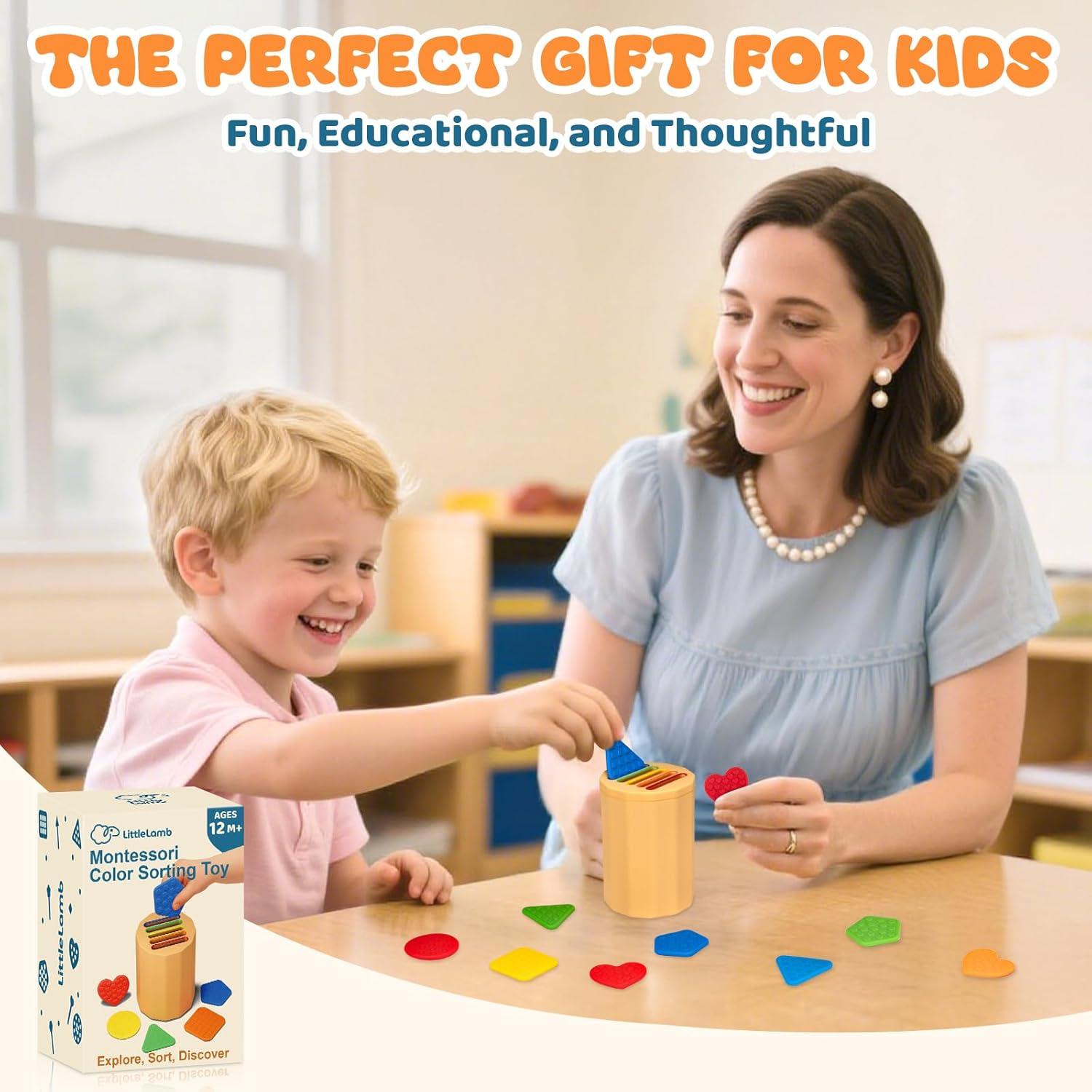 Juguete Montessori Clasificador de Colores LittleLamb 1-3 Años