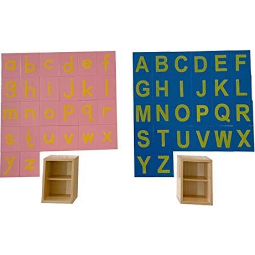 Juego de Letras de Papel de Lija Adena Montessori - 52 Tarjetas