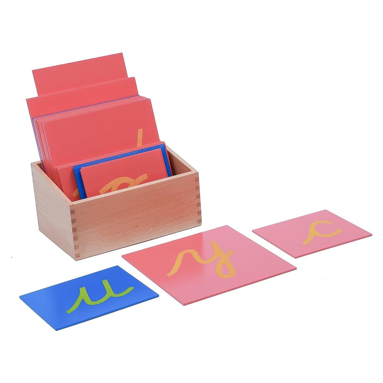 Letras de Lija Cursivas Adena Montessori - 26 Piezas