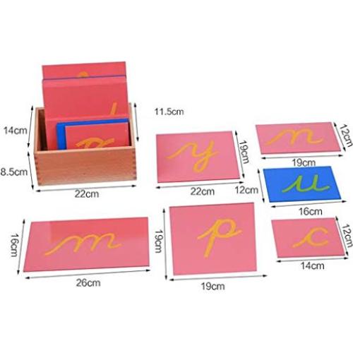 Letras de Lija Cursivas Adena Montessori - 26 Piezas