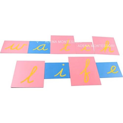 Letras de Lija Cursivas Adena Montessori - 26 Piezas