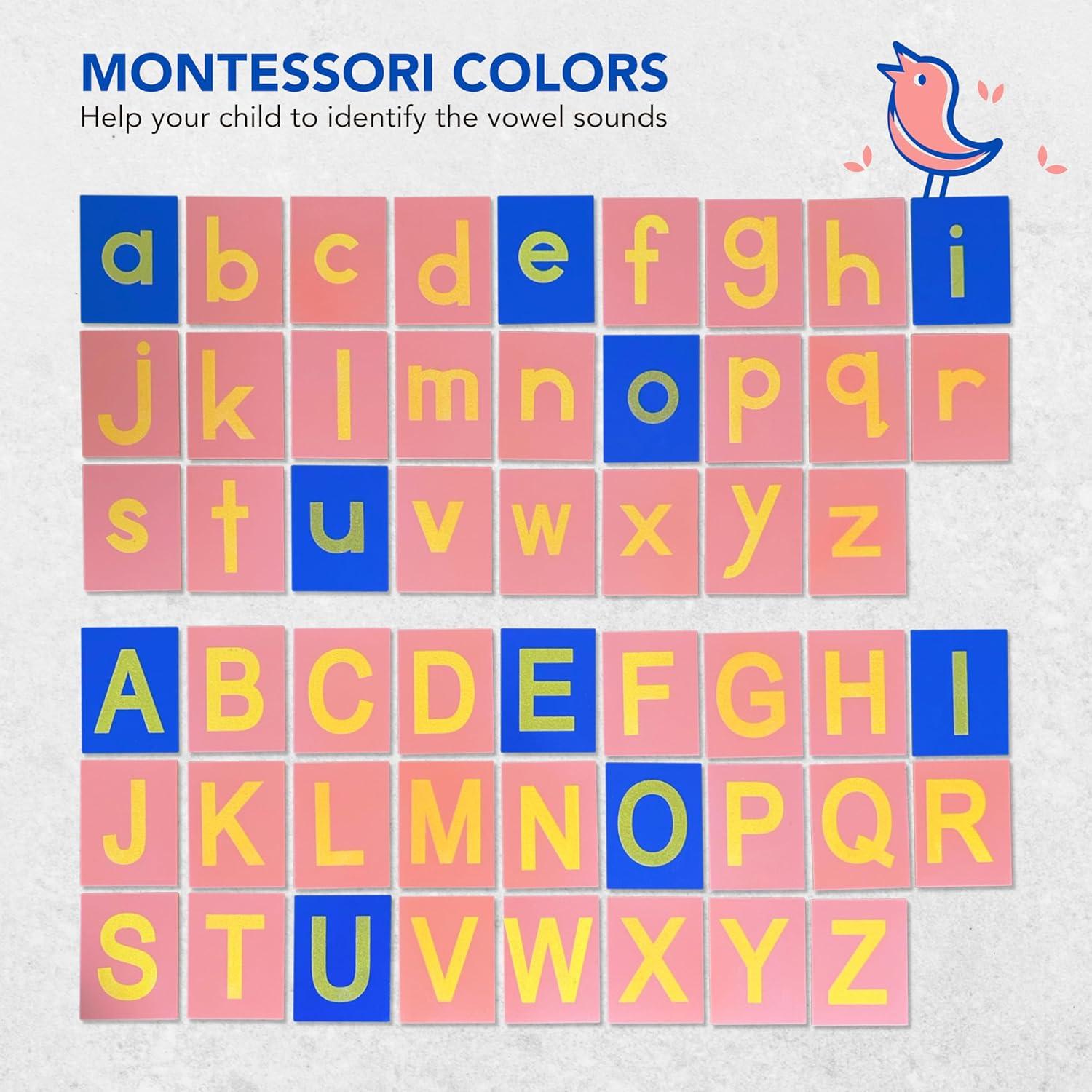Letras de Lija Montessori Delmach | Minúsculas y Mayúsculas | Incluye Caja